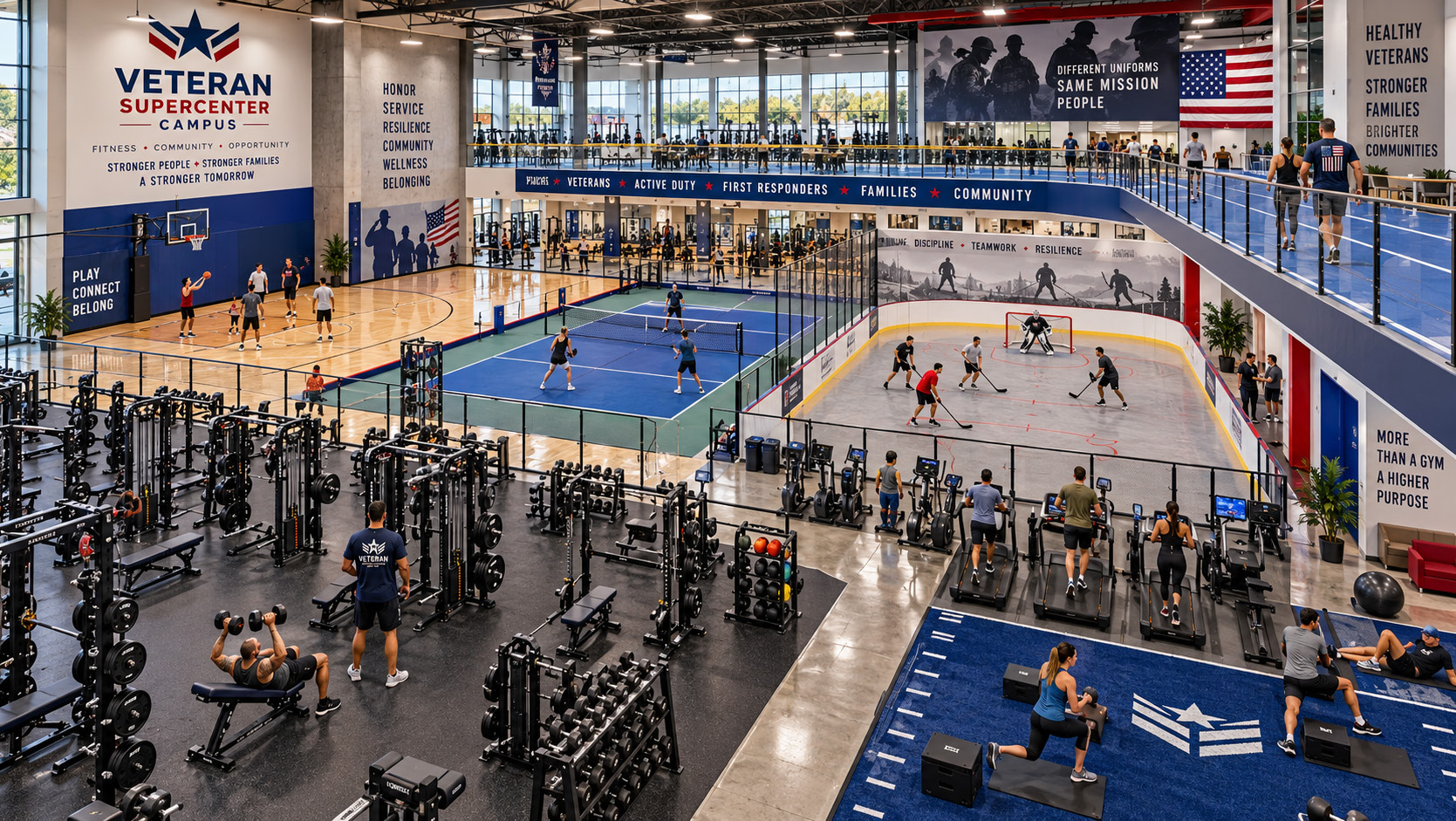 Concept of indoor recreation and fitness spaces